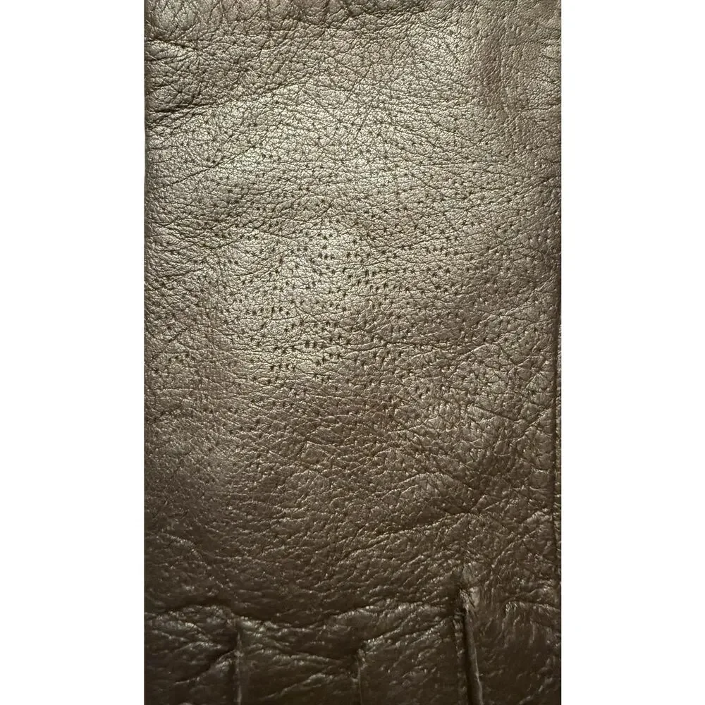 Hanes Her Way Ladies Medium Genuine Leather Gloves Brown Made In India Lined